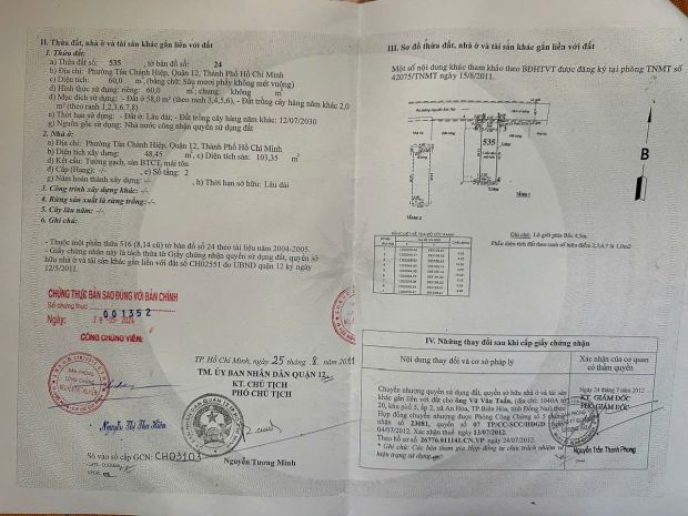 Bán nhà 60m2, 1 trệt 1 lầu, 3 pn, hẻm rộng 5m, đ.tân chánh 7768807