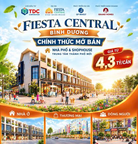 Fiesta central bình dương   trong lõi kcn phía bắc hcm chỉ 7774788