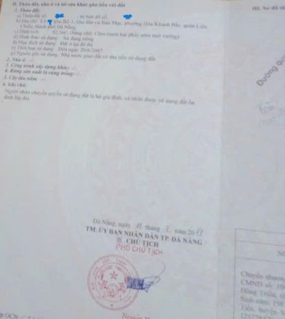 Chính chủ gửi bán đất mặt tiền bàu mạc 20  liên chiểu, đà 7777369
