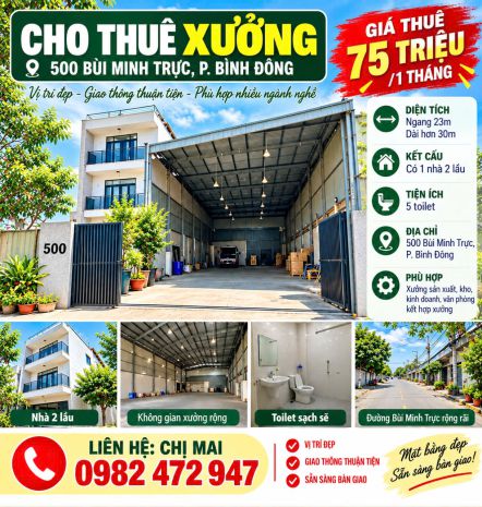Chính chủ cho thuê nhà mặt phố kèm xưởng tại mặt đường bùi 7778481