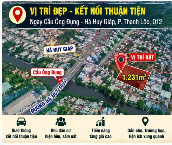 Giảm 12 tỷ  1.231m² hà huy giáp q12  đã có gp phân lô 7778898