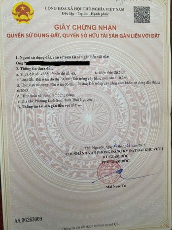 Chính chủ bán đất vị trí đẹp  cách chợ thái, quảng trường 7779249
