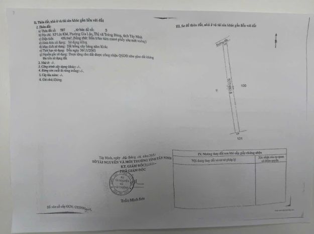 Chính chủ bán đất gia lộc, tây ninh ngang 10m dài 95m, 7781550