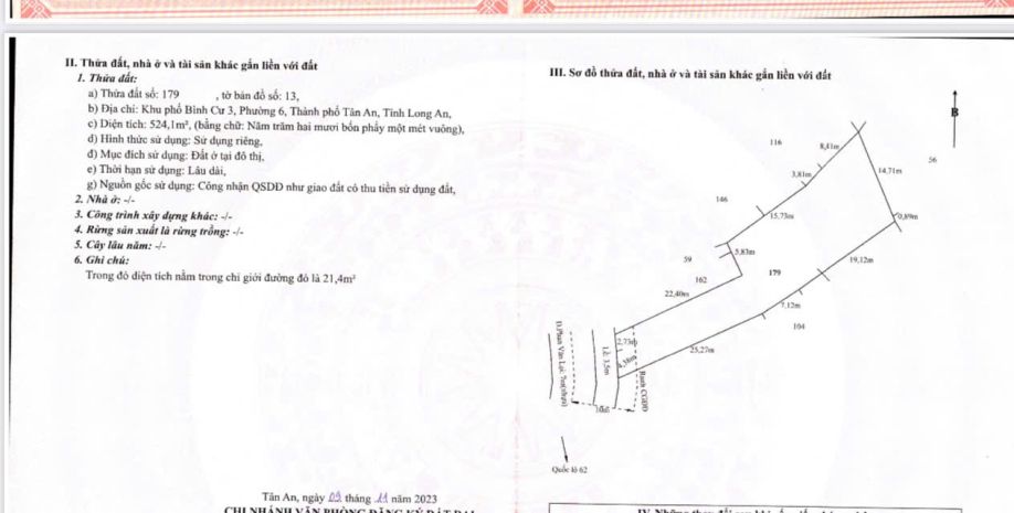 Bán 2 lô đất thổ cư tại tân an  long an - 970m2 - giá tốt 7782236