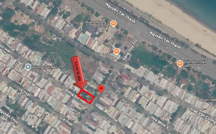 Đất góc 2mt sát biển - đường đặng huy trứ  dương đức 7788767