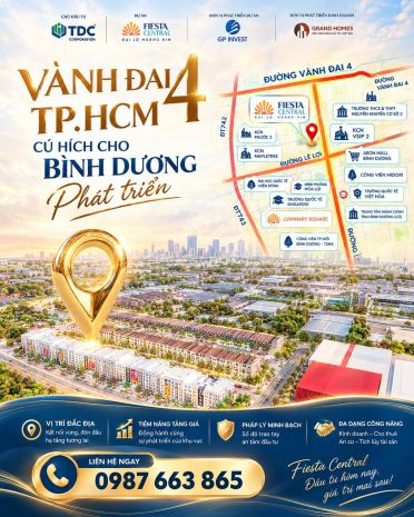 Fiesta central bình dương  nhà phố chỉ từ 4,3 tỷ  tọa độ 7791113