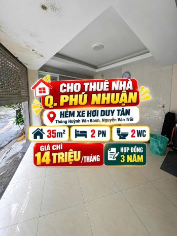 Cho thuê nhà hẻm xe hơi duy tân ,phú nhuận ,35m2, 2pn   14tr 7792221
