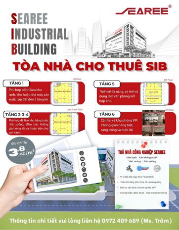 Cho thuê kho xưởng tòa nhà sib  searee, kcn hòa khánh - đà 7794891