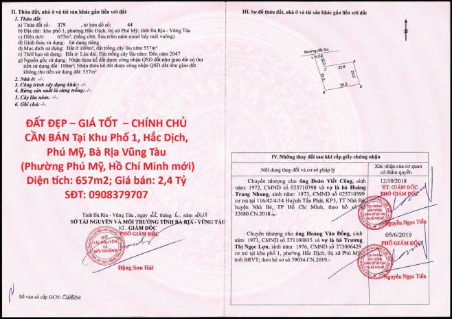 Đất đẹp  giá tốt   chính chủ cần bán tại khu phố 1, hắc 7800422