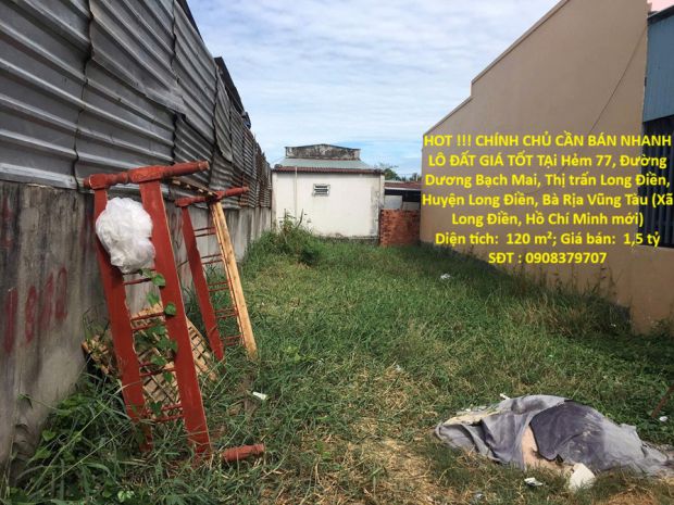 Hot !!! chính chủ cần bán nhanh lô đất giá tốt tại hẻm 77, 7802043