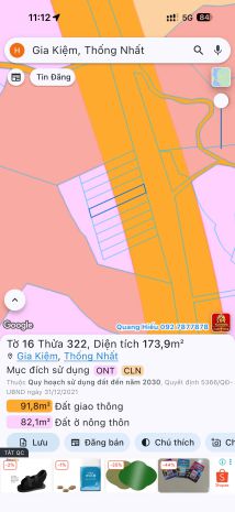 Bán đất nền gia kiệm, thống nhất  mặt tiền quy hoạch giao t 7804872