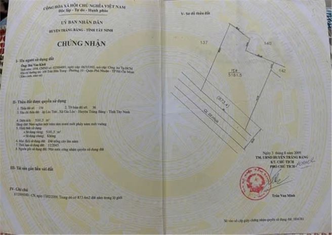 Chính chủ cần bán đất mặt tiền đường ql22, xã gia lộc, 7806746