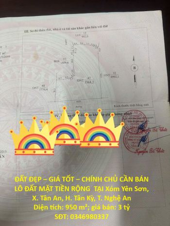 Đất đẹp  giá tốt  chính chủ cần bán lô đất mặt tiền rộng 7807009