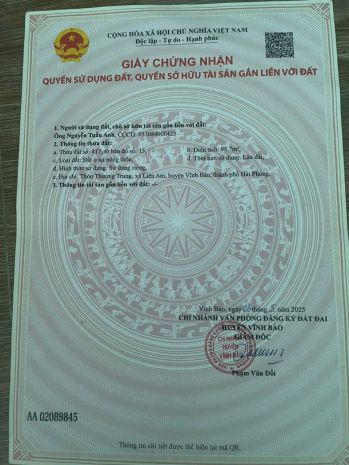 Bán lô đất 98,7m2  full thổ cư  thuộc thôn thượng trung - 7811678