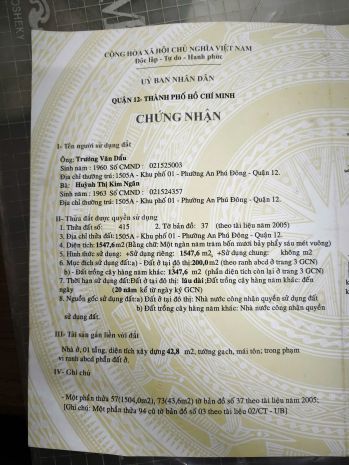 Cần bán lô đất diện tích lớn 1.547,6m² tại an phú đông, 7813566