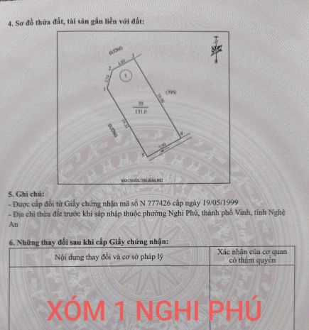 Cơ hội sở hữu lô góc 2 mặt đường  131m² khu tđc xóm 1 nghi 7817926
