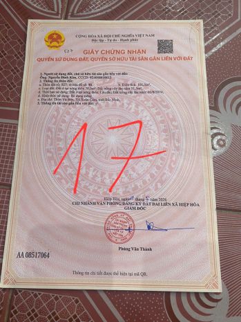 Đất đẹp xuân cẩm, bắc ninh-  lô 104,1m² đường ô tô thoáng 7818024